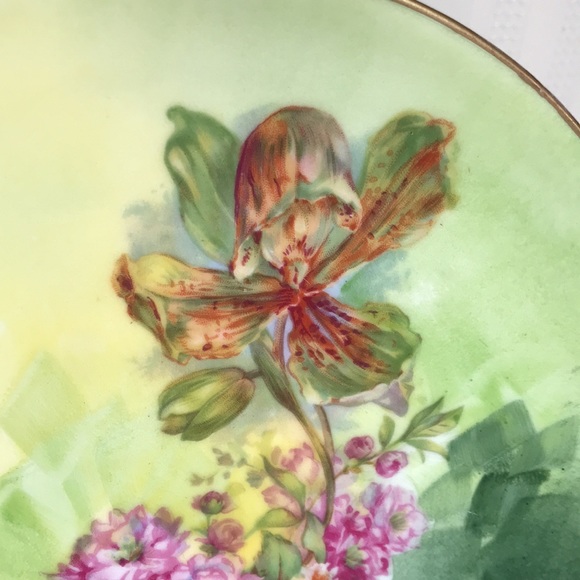 Antique LRL Limoges France plate Handpainted signed Lanoy marked - Picture 7 of 12